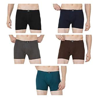 Buy Colin Men's Cotton Boxer Solid Color Briefs Trunks, Pack of 5 (COL ...