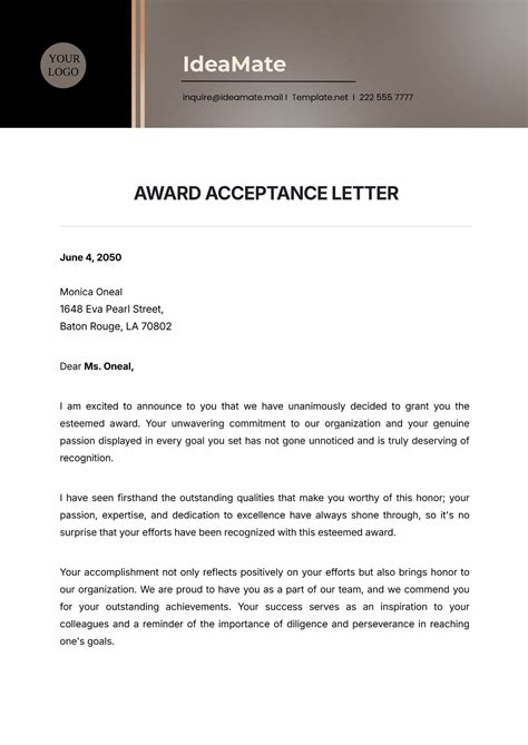 Free Order Acceptance Letter Template to Edit Online