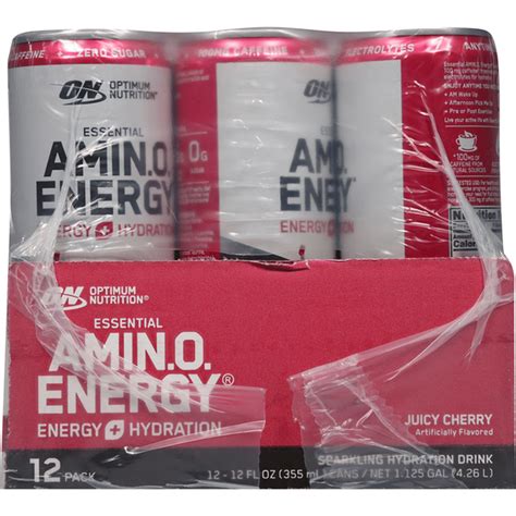 Optimum Nutrition Sparkling Hydration Drink, Juicy Cherry, Energy ...