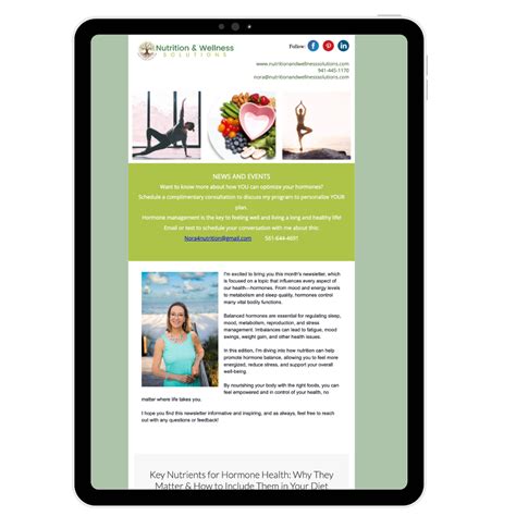 Customized Newsletters Email Starter Set! - Customized Nutrition ...