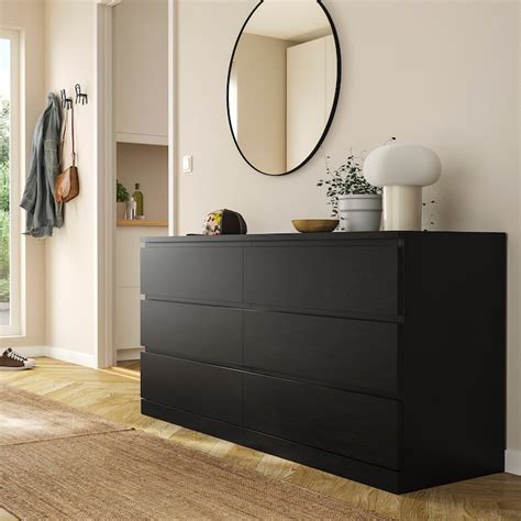 MALM Chest of 6 drawers, black-brown, 160x78 cm - IKEA