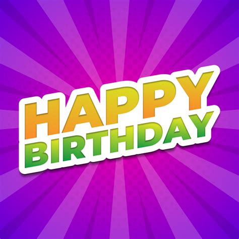 Happy Birthday Sticker Typographic Design 545711 Vector Art at Vecteezy