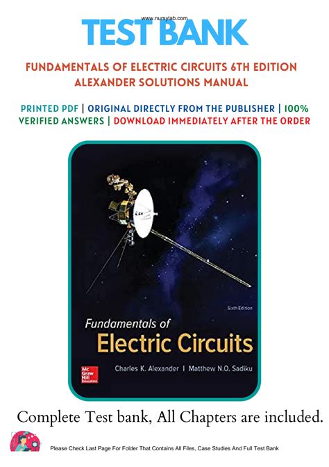 Fundamentals of Electric Circuits 6th Edition Alexander Solutions ...