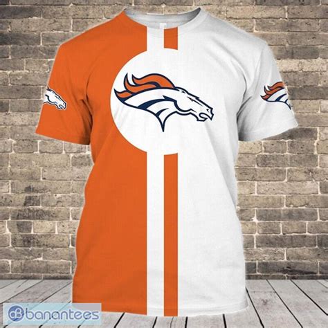 Denver Broncos Striped Style 3D T-Shirts - Banantees