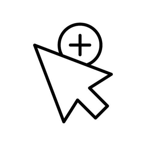 Curseur plus icône isolée sur fond blanc | Vecteur Premium