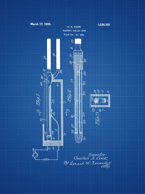 Framable Patent Art the Original Poster Art Print Curling Iron Womens ...