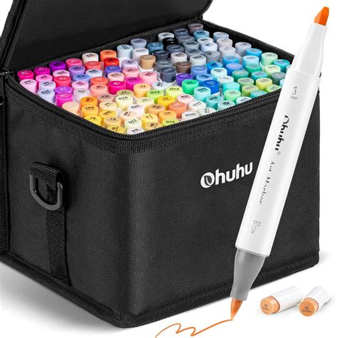 Ohuhu Alcohol Markers Brush Tip -Double Tipped Art Marker Set for ...