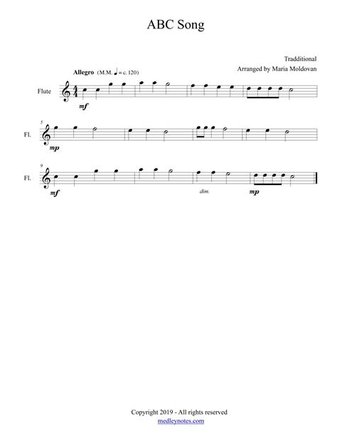 Beginner Flute Sheet Music With Letters at Tarah Gordon blog