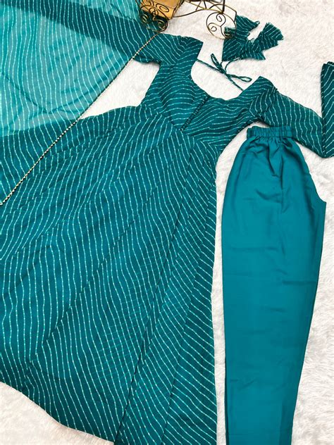 Rama High-End Pure Fox Georgette Laheriya Print Anarkali Set