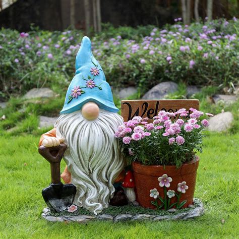 Amazon.com : elesculor Large Outdoor Gnome Welcome Statue - Garden ...