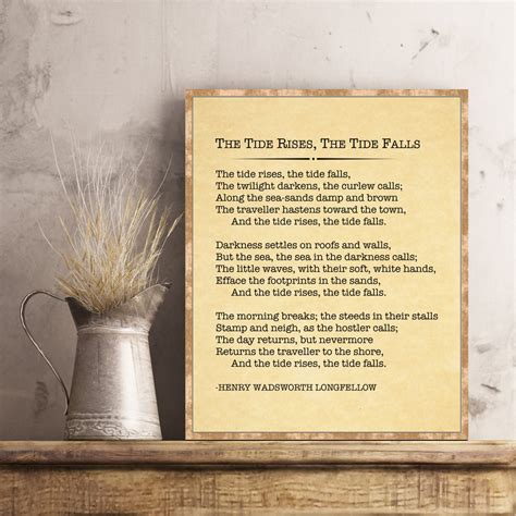 Henry Wadsworth Longfellow Poem Quote the Tide Rises the Tide Falls ...