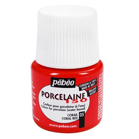 PEBEO Porcelaine 150 Ceramic Paint - 45 ml bottle - Coral Red (05 ...