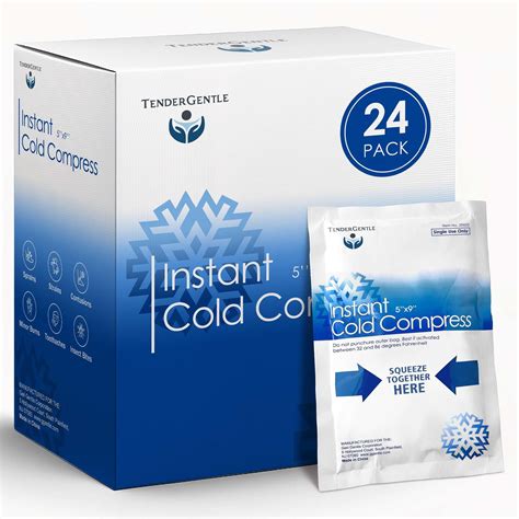 Tender Gentle Instant Ice Packs for Injuries - 24 Count of Disposable Cold Compress Ice Packs ...