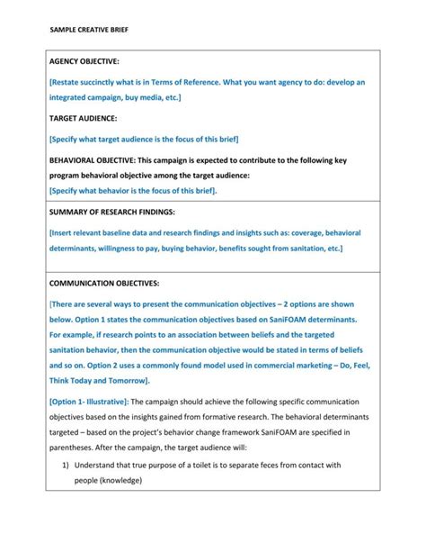 Image result for Creative Brief Example