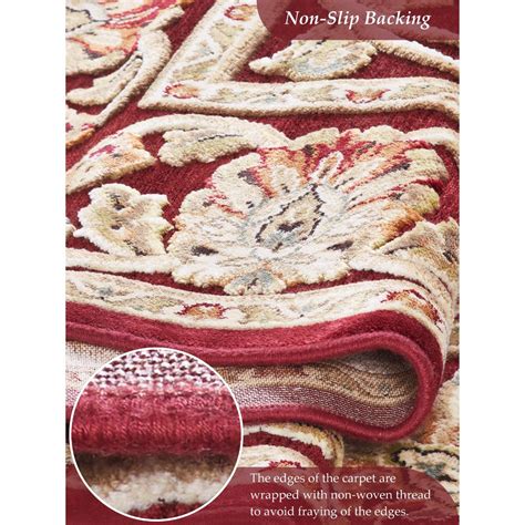 Buy OBSESSIONS Red and Beige Solid Machine Made Rectangular Carpet Online