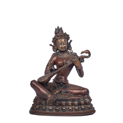 Brass Sitting Goddess Saraswati Statue – Thesuryacraft