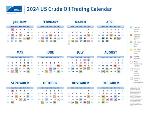 2024 Crude Oil Trading Calendar(s)