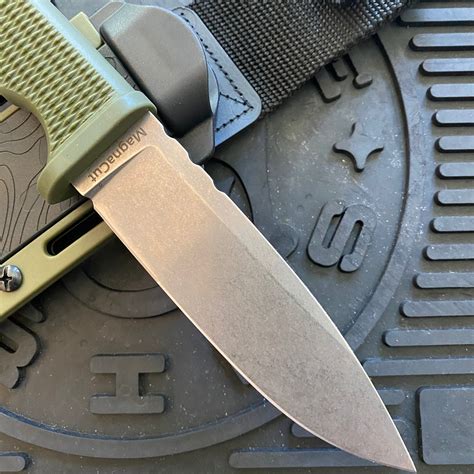 Demko FreeReign Drop Point 5" MagnaCut OD Green Handle Fixed Blade Kni ...