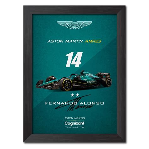 TenorArts Fernando Alonso Poster Frame Aston Martin AMR 23 F1 Car ...