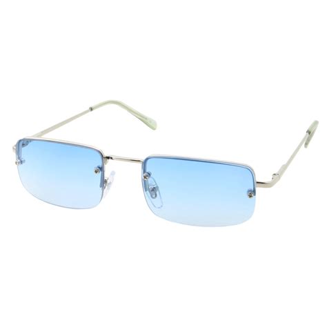 MELLCO Rimless Rectangle Sunglasses Tinted Frameless Eyewear Vintage ...