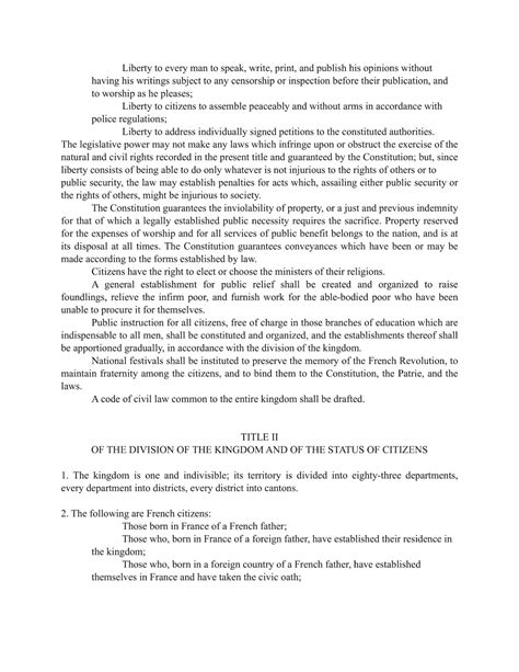 KNOWLEDGE FOR ALL: The Constitution of 1791 National Assembly September ...