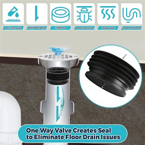 Buy Waterless Drain Trap Seal for Floor Drain 4 Inch, Shower Drain Seal ...