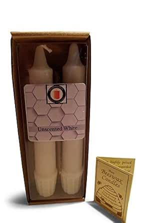 Hubbardston Candle Company 100% Pure White Beeswax 6 inch Colonial ...