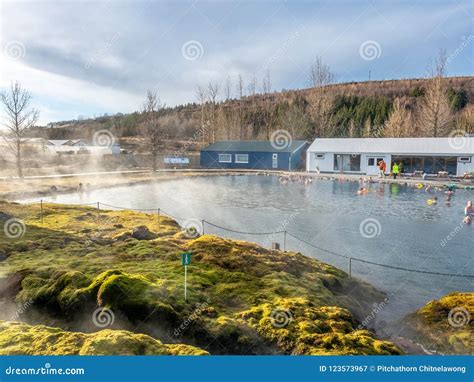 Secret Lagoon Hot Spring in Fludir, Iceland Editorial Photography ...