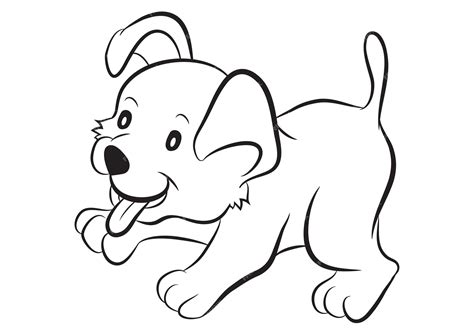 Premium Vector | Black and White Cartoon Dog
