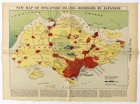 Map Showing Japan And Singapore Fall Of Singapore, 15 February 1942
