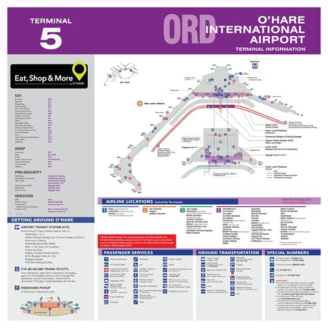 Chicago O'Hare airport Terminal 5 map - Chicago map