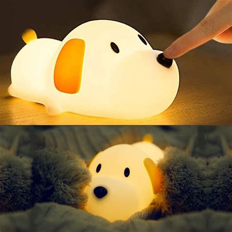 Papa Puppy Night Light Touch Sensor Switching Silicone Lamp, Night Lam ...