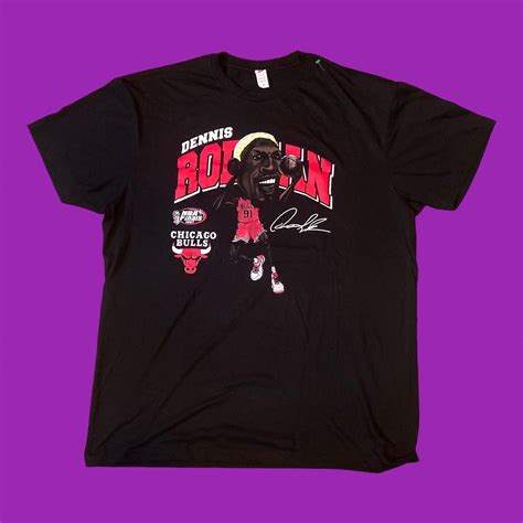Dennis Rodman graphic tee shirt Chicago bulls... - Depop