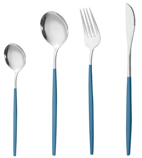 WE-CEF 4 Piece Silverware Flatware Cutlery Set, Stainless Steel ...