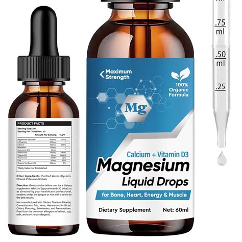 Buy Magnesium Glycinate Supplement, Magnesium Glycinate Liquid Drop ...