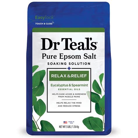 Dr. Teal's Pure Epsom Salt Soaking Solution Eucalyptus & Spearmint ...