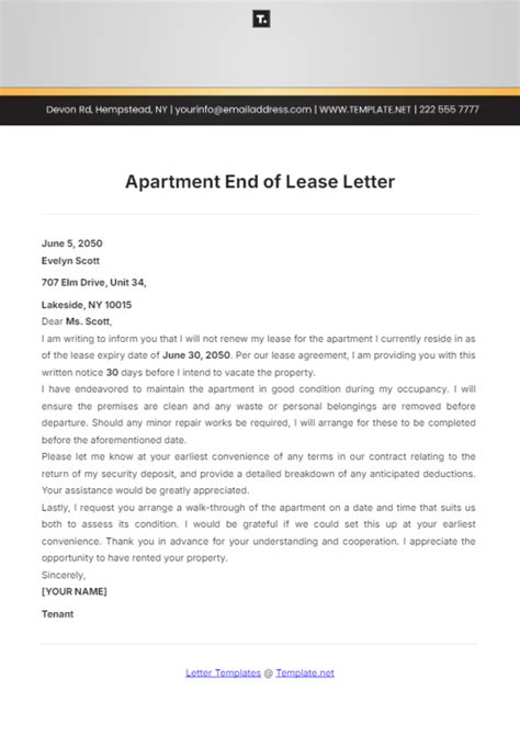 Free Lease Letter Templates, Editable and Printable