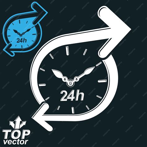 Premium Vector | Simple vector 24 hours detailed clock monochrome ...