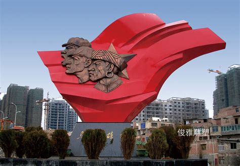 红色不锈钢雕塑_河北瀚泽园林雕塑有限公司