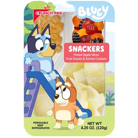 Crunch Pak Snack Featuring Bluey with Fresh Peeled Apples, Fruit Snacks ...