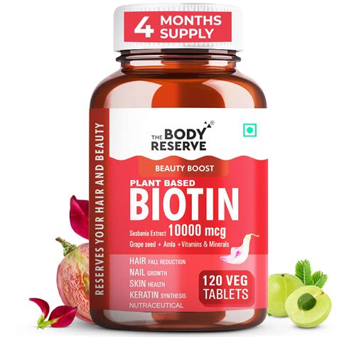The Body Reserve Plant Based Biotin Tablets -120 Veg Tablets, Biotin ...