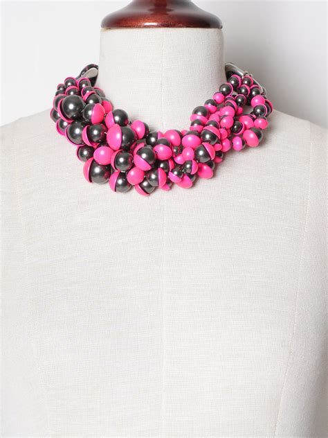 Christian Dior Mise En Dior Pink & Silver Necklace