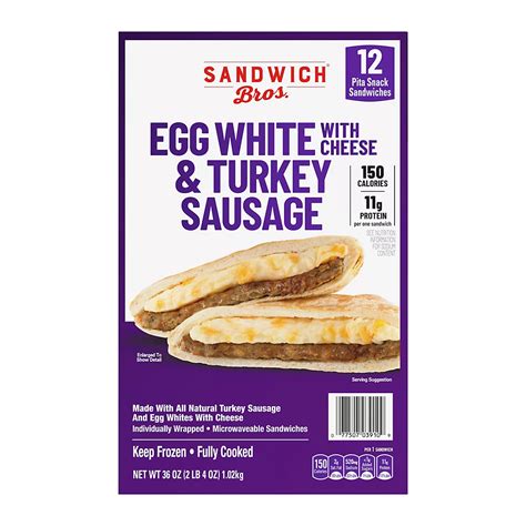 Sandwich Bros Turkey Sausage Egg White, 12 ct. | BJ's Wholesale Club