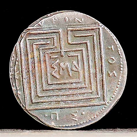 200 BC Ancient Greek Coin Knossos Minotaur Labyrinth - Silver Plated ...