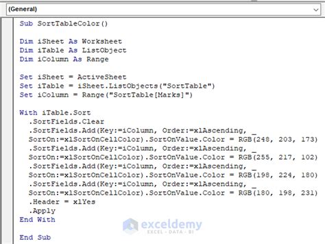 Automatically Sort in Excel Using VBA 的图像结果