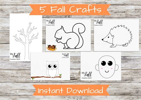 Fall Craft Printable, for Kids, Toddlers, Preschool, Wall Art, Autumn Digital Print, Instant ...
