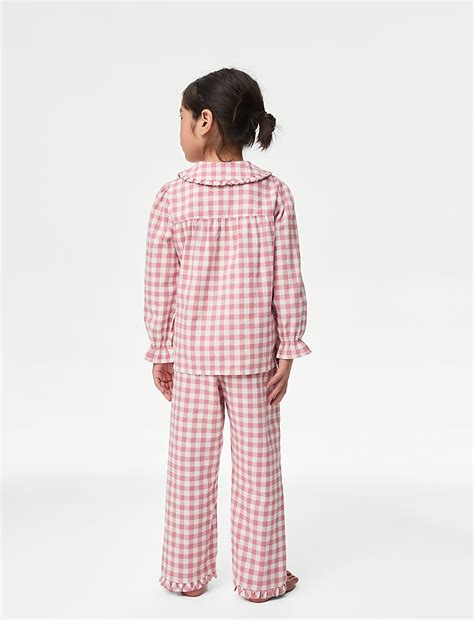 Buy Pure Cotton Checked Pyjamas (1-8 Yrs) at Marks & Spencer