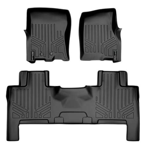 SMARTLINER Floor Mats 2 Row Liner Set Black Compatible With 2011-2017 ...