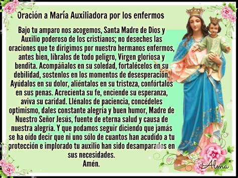 Oración a María Auxiliadora por los enfermos Bajo tu amparo nos ...