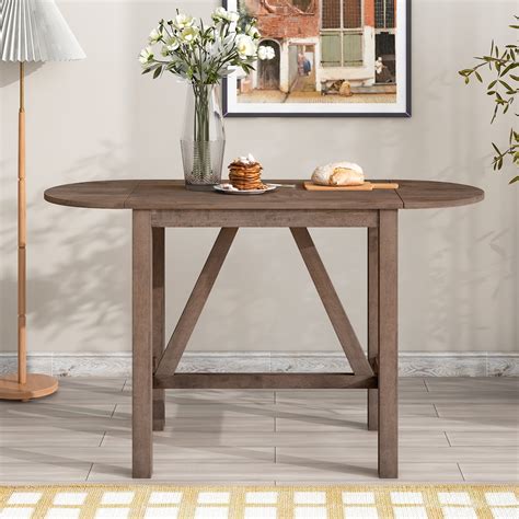 Voyago 3-Piece Brown Wood Counter Height Drop Leaf Dining Table Set ...